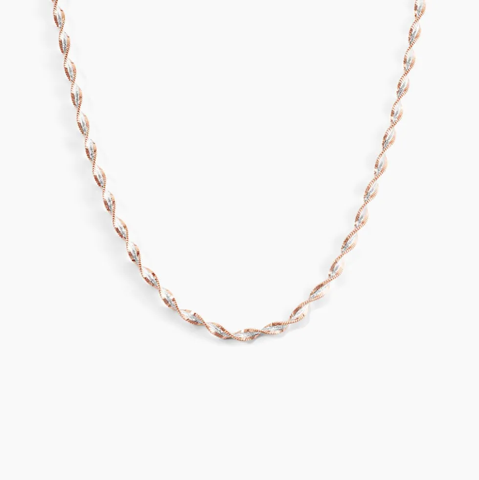 Collier Abie Torsade Argent Bicolore