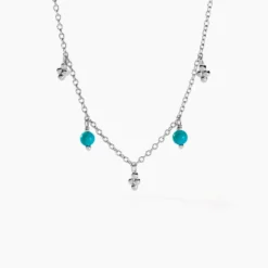 Collier Adiva Argent Blanc Turquoise
