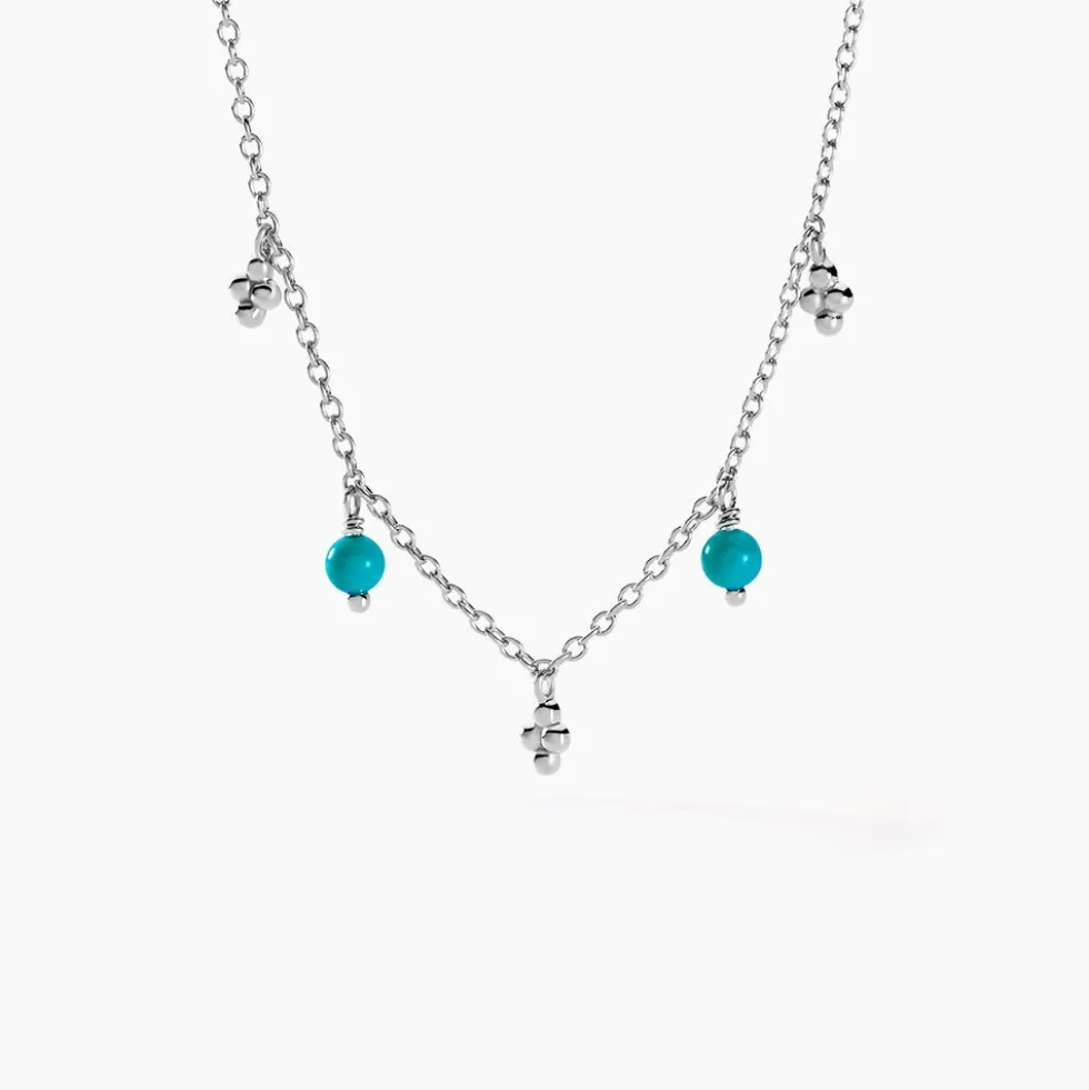 Collier Adiva Argent Blanc Turquoise