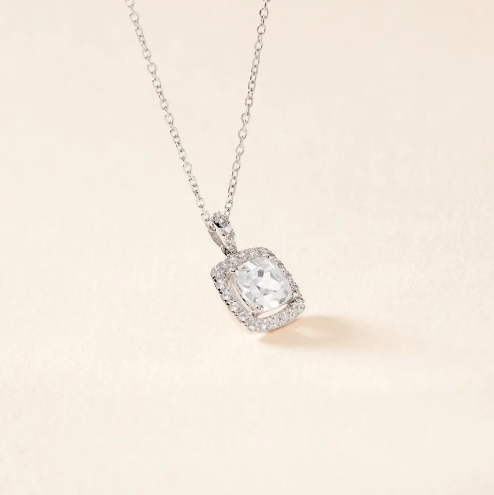 Collier Adrienne Or Blanc Oxyde De Zirconium