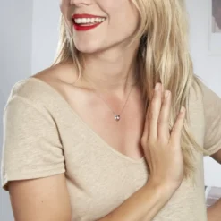 Collier Aggie Argent Blanc Oxyde De Zirconium