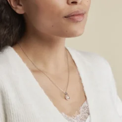 Collier Akiko Argent Blanc Perle De Culture Et Oxyde De Zirconium