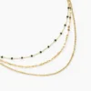 Collier Amala Acier Jaune Verre
