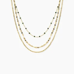 Collier Amala Acier Jaune Verre