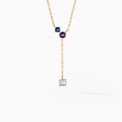Collier Amaranta Or Jaune Topaze Améthyste