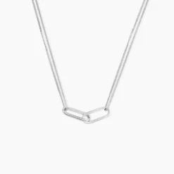 Collier Andrea Argent Blanc
