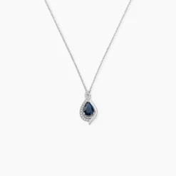 Collier Angelika Or Blanc Saphir Et Diamant