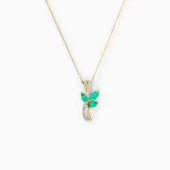 Collier Angie Or Jaune Emeraude Diamant