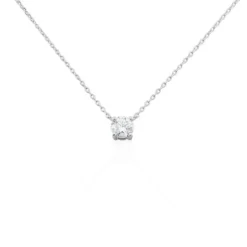 Collier Aphrodite Or Blanc Diamant Synthetique