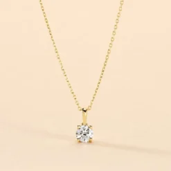 Collier Aphrodite Or Jaune Diamant Synthetique