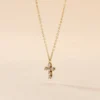 Collier Arene Croix Or Jaune Oxyde De Zirconium