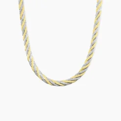 Collier Argent Bicolore Akio