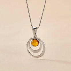 Collier Argent Blanc Alanna Ambre