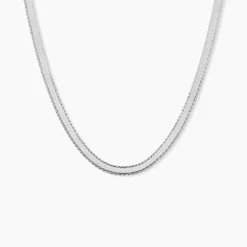 Collier Argent Blanc Alyona