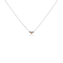 Collier Argent Blanc Bicolore Lemnos