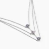 Collier Argent Blanc Blossom Oxyde De Zirconium