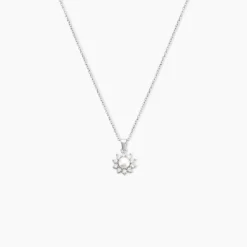 Collier Argent Blanc Cheri Perle De Culture Oxydes De Zirconium