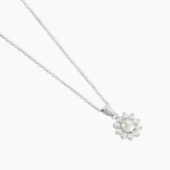 Collier Argent Blanc Cheri Perle De Culture Oxydes De Zirconium