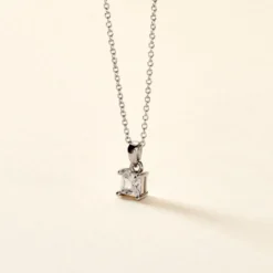 Collier Argent Blanc Jenah Oxyde De Zirconium