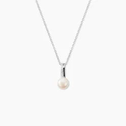 Collier Argent Blanc Kathy Perle De Culture