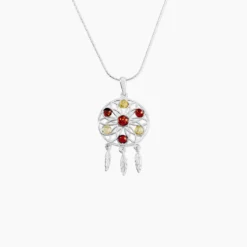 Collier Argent Blanc Lorena Ambre