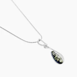 Collier Argent Blanc Odilon Ambre
