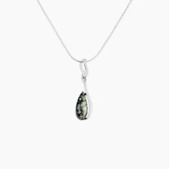 Collier Argent Blanc Odilon Ambre