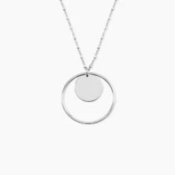 Collier Argent Blanc Ortensia