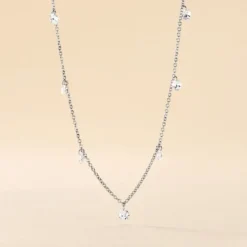 Collier Argent Collie Argent Blanc Oxyde