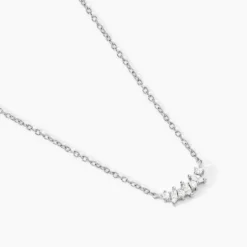 Collier Argent Eden Oxyde De Zirconiums