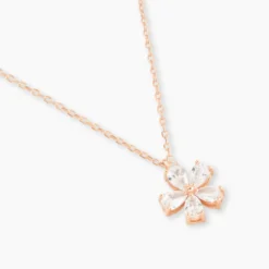 Collier Argent Rose Siriana Oxyde De Zirconium