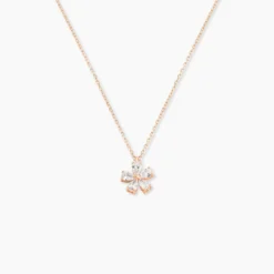 Collier Argent Rose Siriana Oxyde De Zirconium