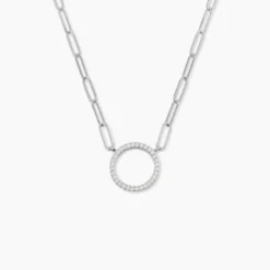 Collier Argent Sadoc Oxydes De Zirconium