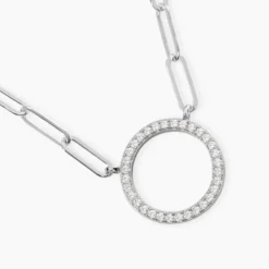 Collier Argent Sadoc Oxydes De Zirconium