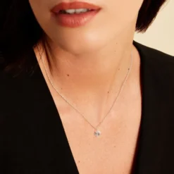Collier Argent Sopher Oxyde De Zirconium