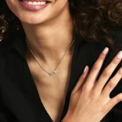 Collier Argent Wine Infini Oxydes De Zirconium
