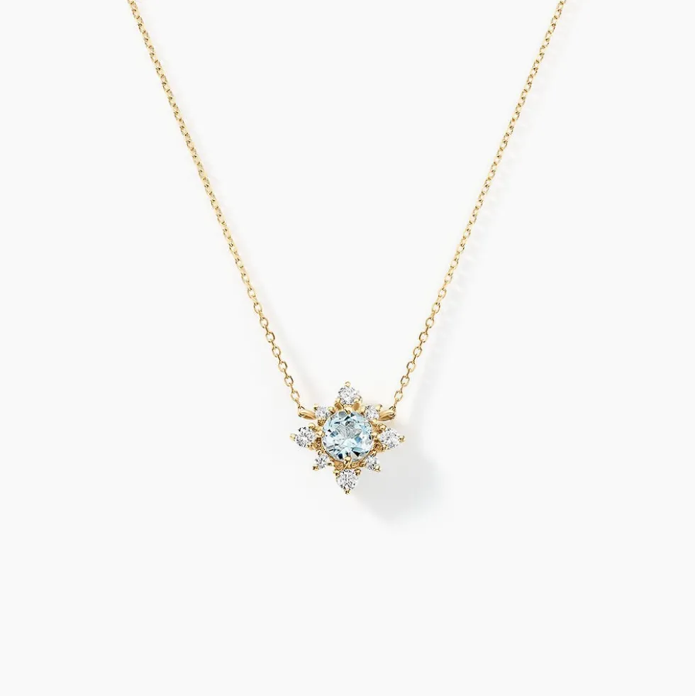 Collier Astrithr Or Jaune Topaze Oxyde De Zirconium