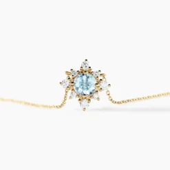 Collier Astrithr Or Jaune Topaze Oxyde De Zirconium