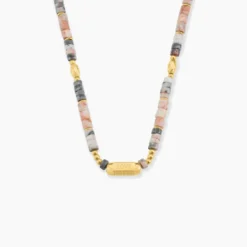 Collier Athena Acier Jaune Pierre De Synthese