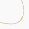 Collier Athena Acier Jaune Pierre De Synthese Turquoise