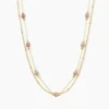 Collier Athena Acier Jaune Rhodochrosite