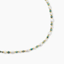 Collier Athena Acier Jaune Turquoise