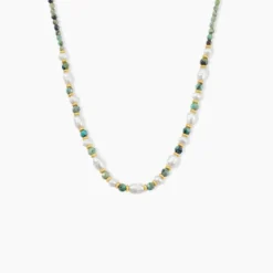 Collier Athena Acier Jaune Turquoise