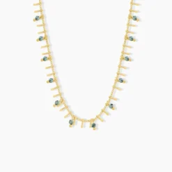 Collier Athena Acier Jaune Turquoise