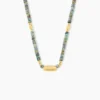 Collier Athena Acier Jaune Turquoise