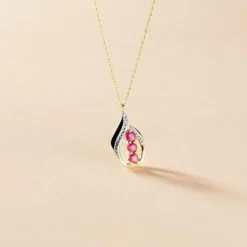 Collier Aurora Or Jaune Rubis Et Diamant