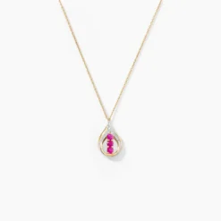 Collier Aurora Or Jaune Rubis Et Diamant