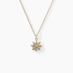 Collier Aurore Acier Jaune Oxyde De Zirconium