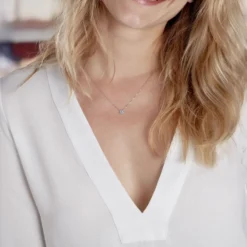 Collier Auxana Argent Blanc Oxyde De Zirconium