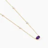 Collier Ayomide Or Jaune Améthyste Oxyde De Zirconium